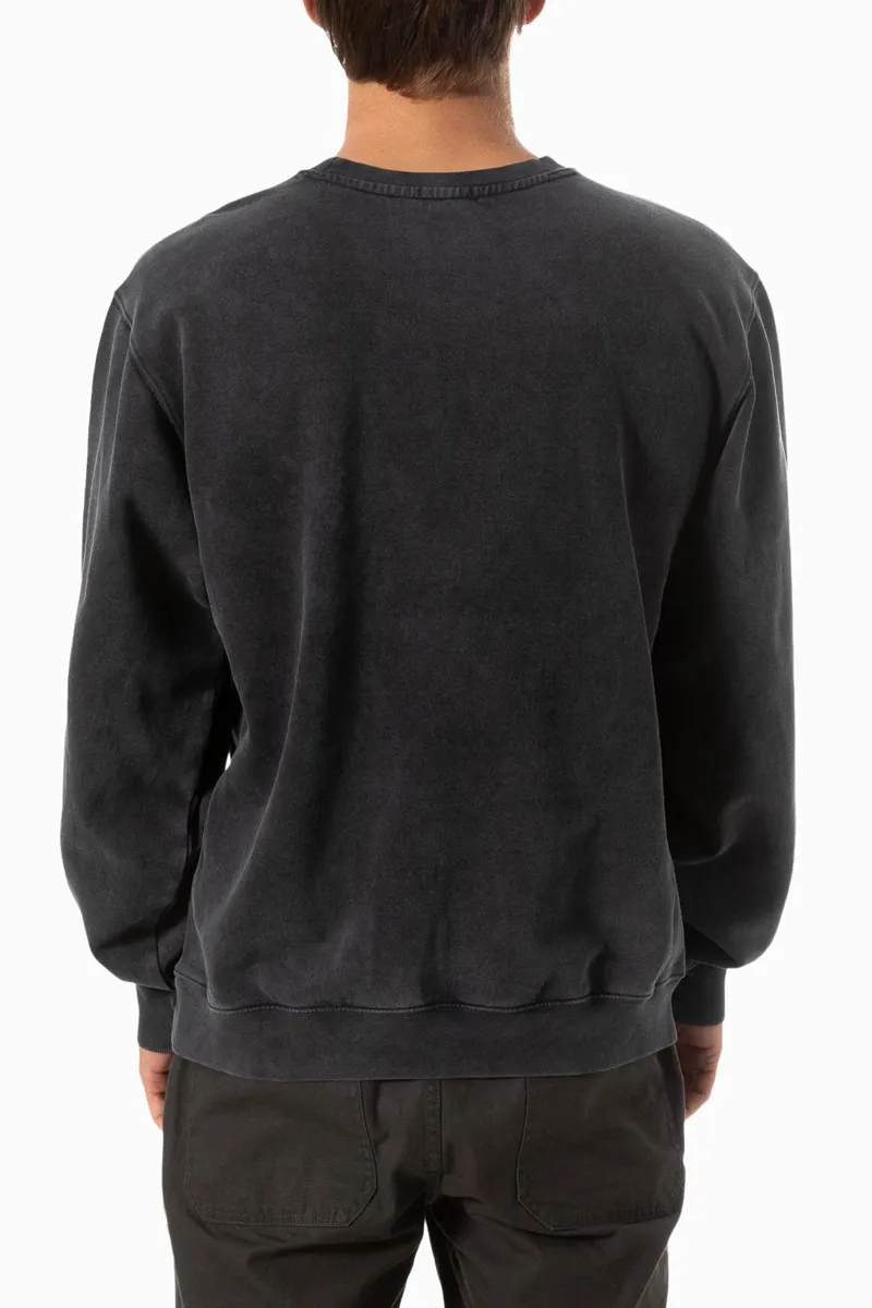 Katin Embroidered Crew Fleece Black Wash Sand Wash-2